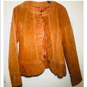 Beautiful Rustic Orange VINTAGE Suade Jacket